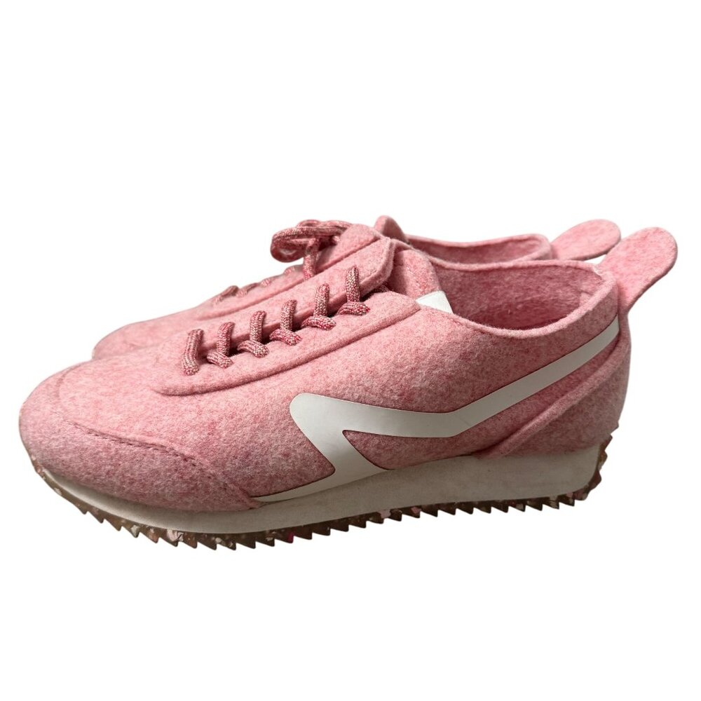 Rag & Bone Pink Retro Wool Felt Lace Up Sneakers Womens Size 8.5 EU38.5